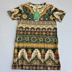 Farm Rio Pineapple Ikat Mini T-Shirt Dress Women's SP Colorful Pineapple NWT